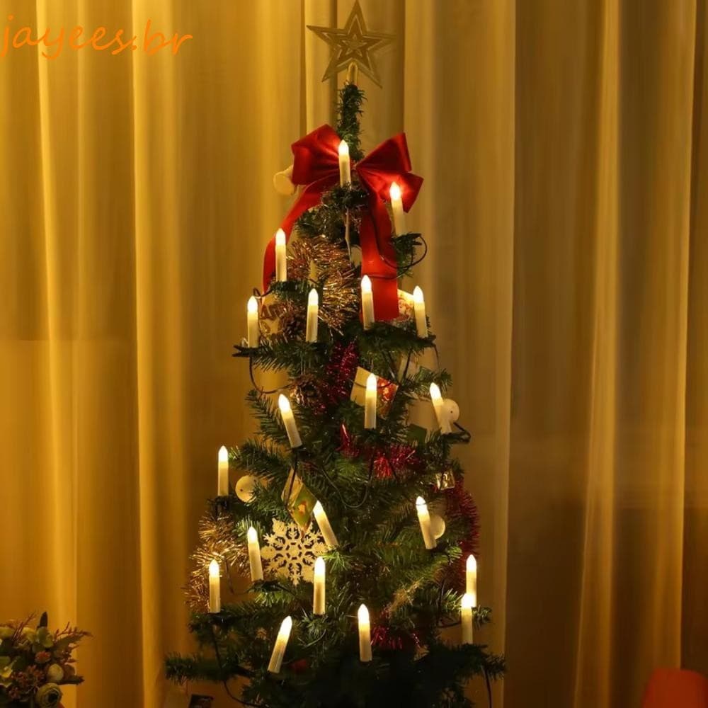 JAYEES 20 Pcs Corda De Vela LED , Luz Decorativa De Árvore De Natal Sem Chama Com Clipe , Reutilizável