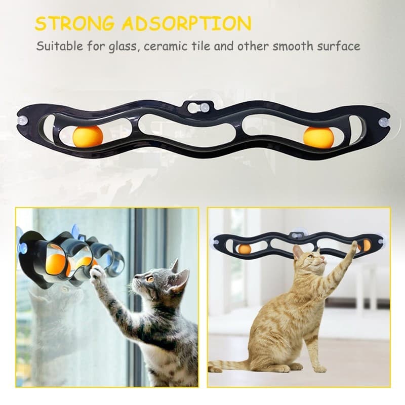 Orbital Brinquedo para gatos Formato ondas com 3 Bolas Interativas