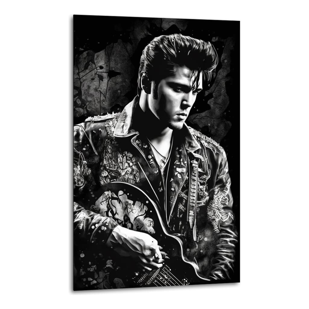 Quadro Decorativo Grande Cantor Elvis Presley Musical Ícone Rock Mosaico Sala Quarto Cozinha Escritório