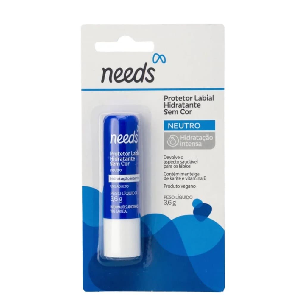 Protetor Labial Needs Neutro com Manteiga de Karité 3,3g