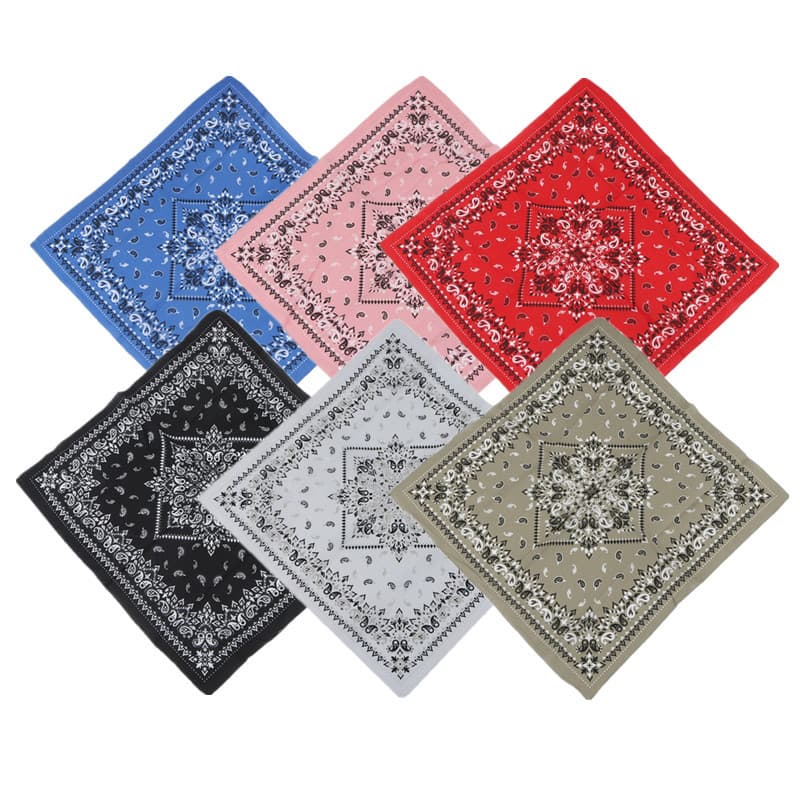 1Pc 56x56cm Algodão Homens Mulheres Bandanas Lenço Multiuso Moda
