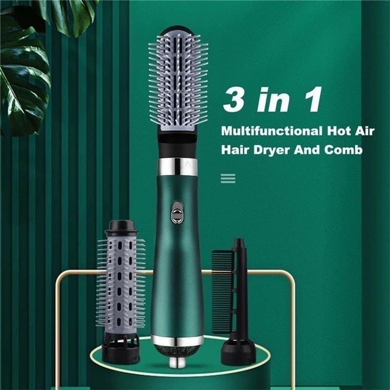 3 Em 1 Secador De Cabelo Escova Secadora Íon Negativo Poderoso Pente De Ar Quente110V TECNO SHOP