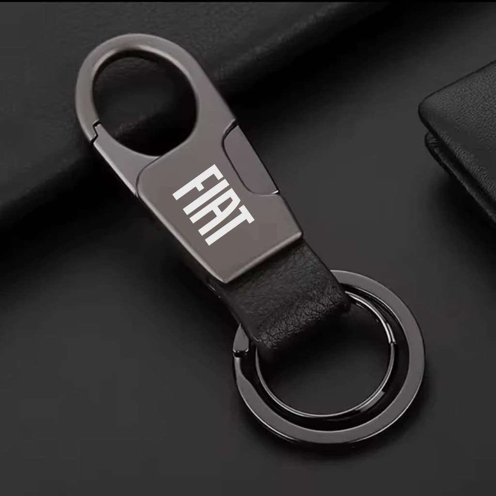 Chaveiro Fiat Luxo Couro e Metal Mosquetão Argo Toro Mobi B