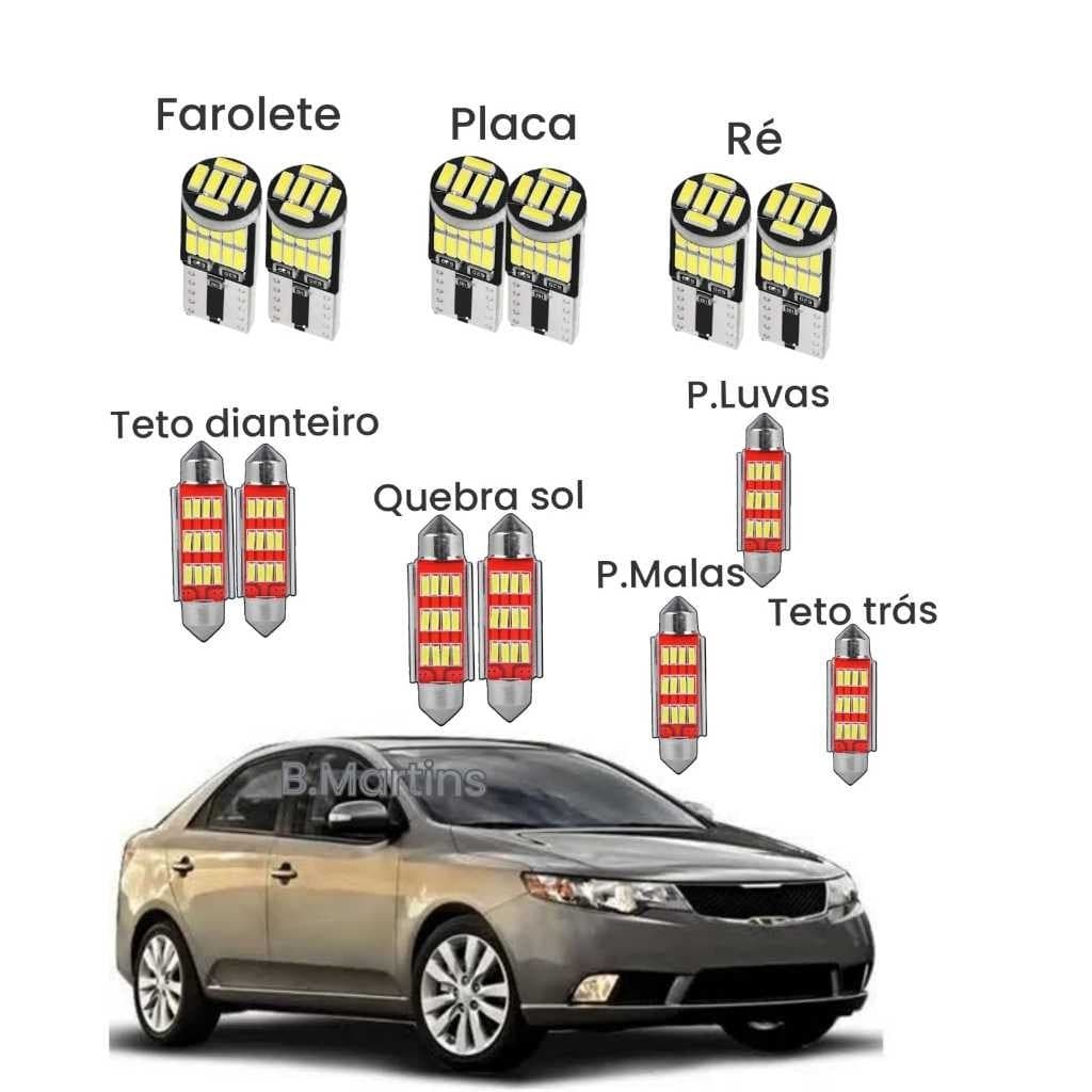 lampada led kia cerato 2009+ super branco leds canbus