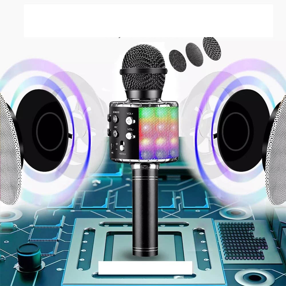 Microfone Karaoke Bluetooth 2 Alto-falant Usb Ws-858