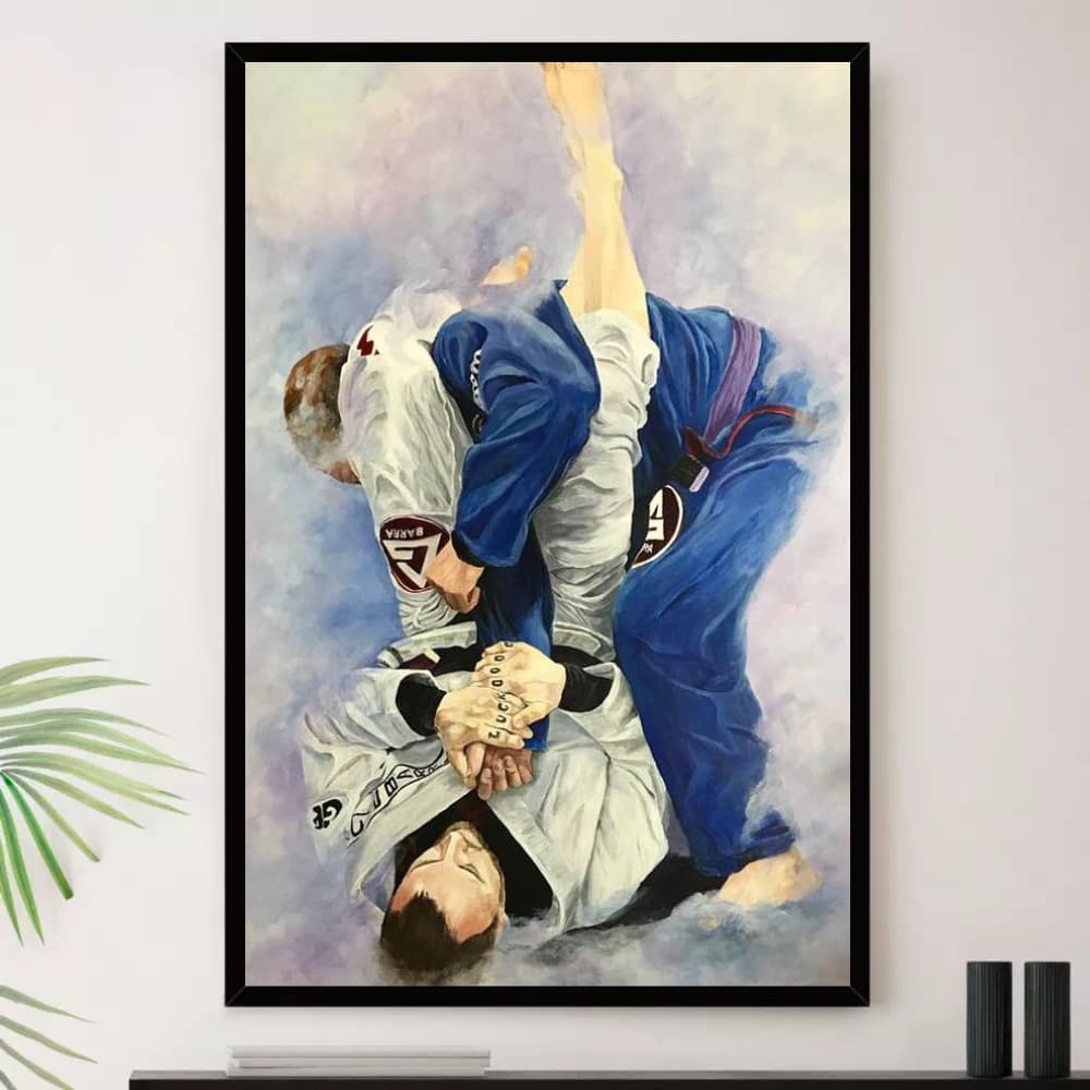 Quadro Jiu Jitsu Judo Brasil Kimono Decorativo