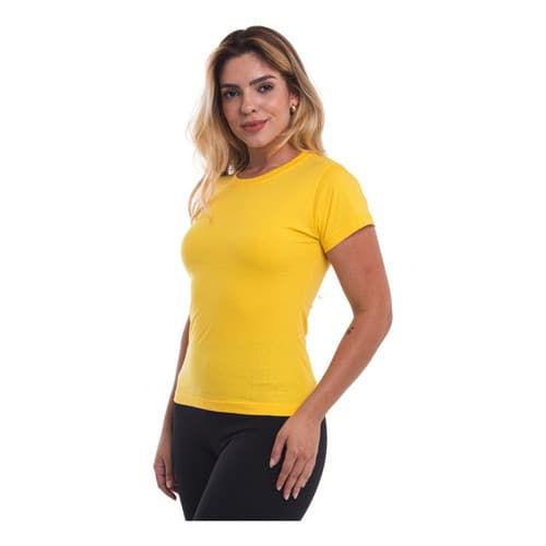 Kit 3 Camisetas Baby Look Lisa Feminina 100% Algodão Blusa Camiseta Básica