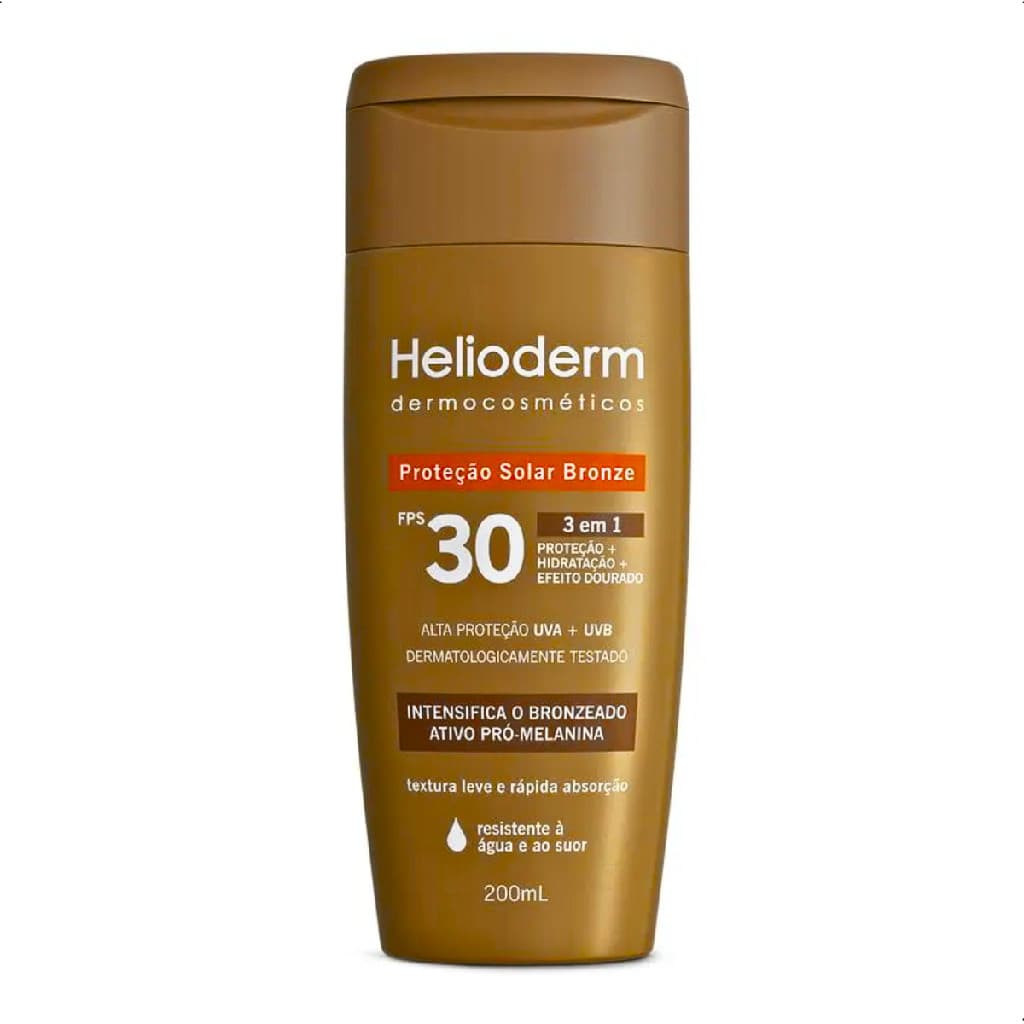 Protetor Solar FPS30 3 em 1 Bronzeador Helioderm – 200ml