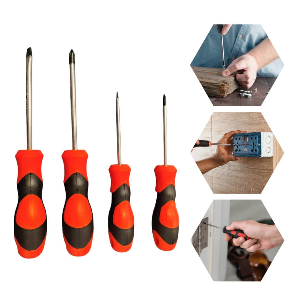 Kit 4 Chaves de Fenda Philips Magnetizada Profissional Alta Qualidade Ferramentas Durável e Precisão