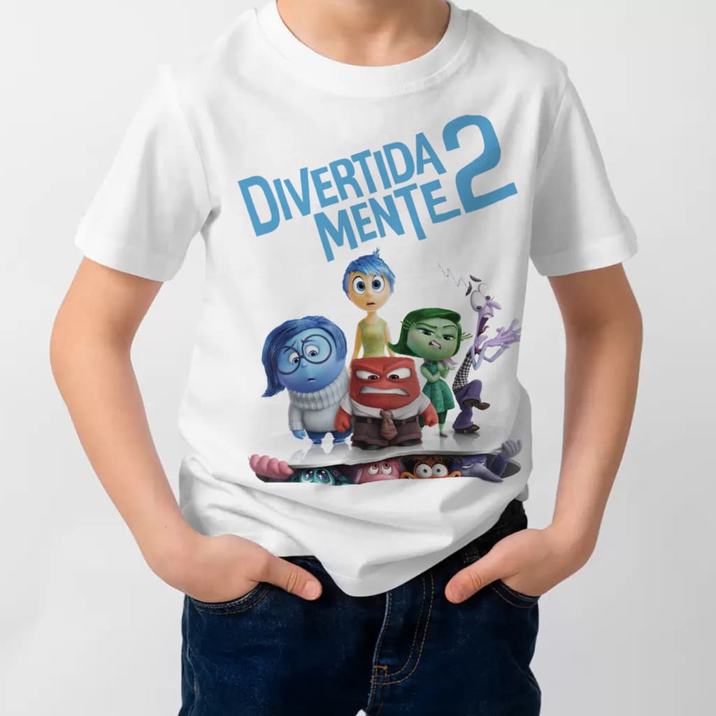 Camiseta Infantil Divertidamente Criança FIlme Pixar