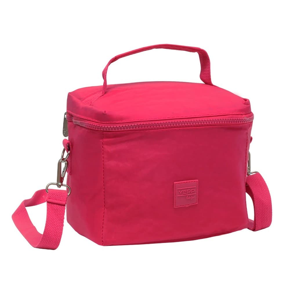 Bolsa Lancheira Térmica Rosa Com Alça De Mão e Ombro