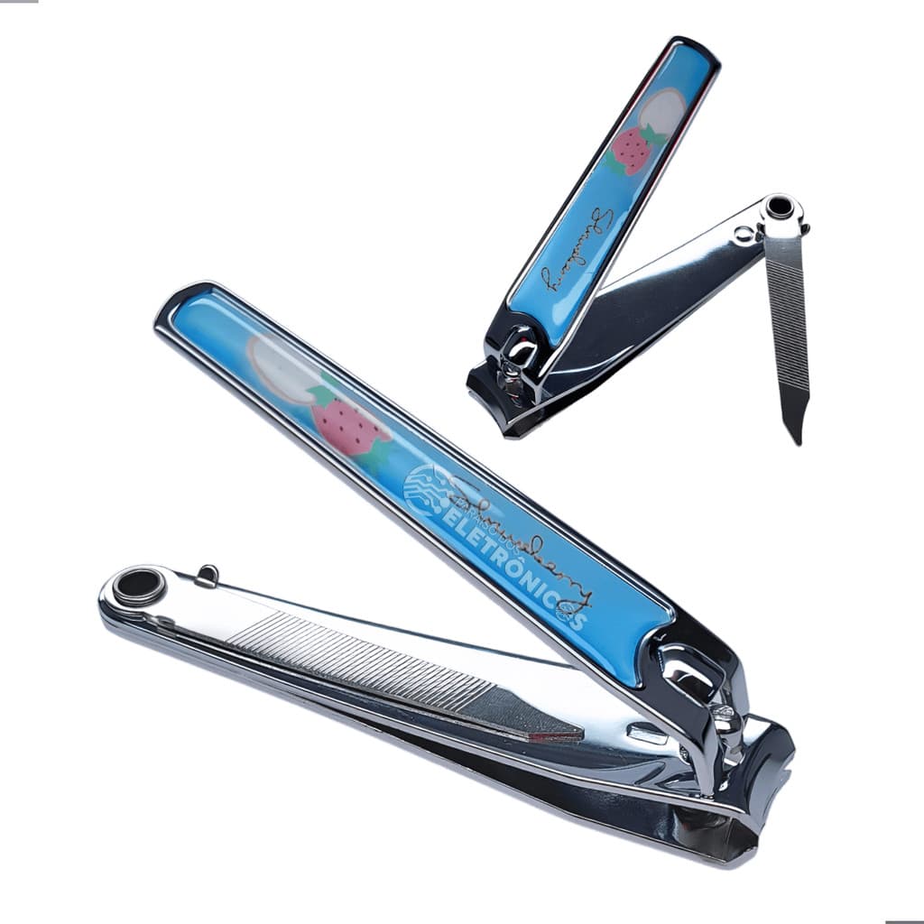 Cortador Alicate De Unha Grande Com Lixa Profissional Estampado Inox Ponta Curva LKS9140MOD6
