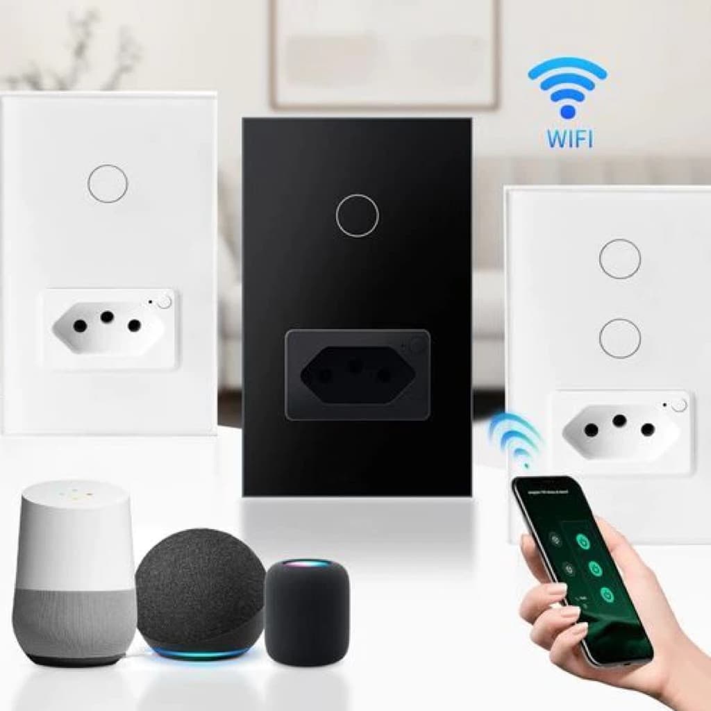 Interruptor inteligente de toque wifi sem fio neutro remoto 1 2 3 4 de luz de ganga controle de voz