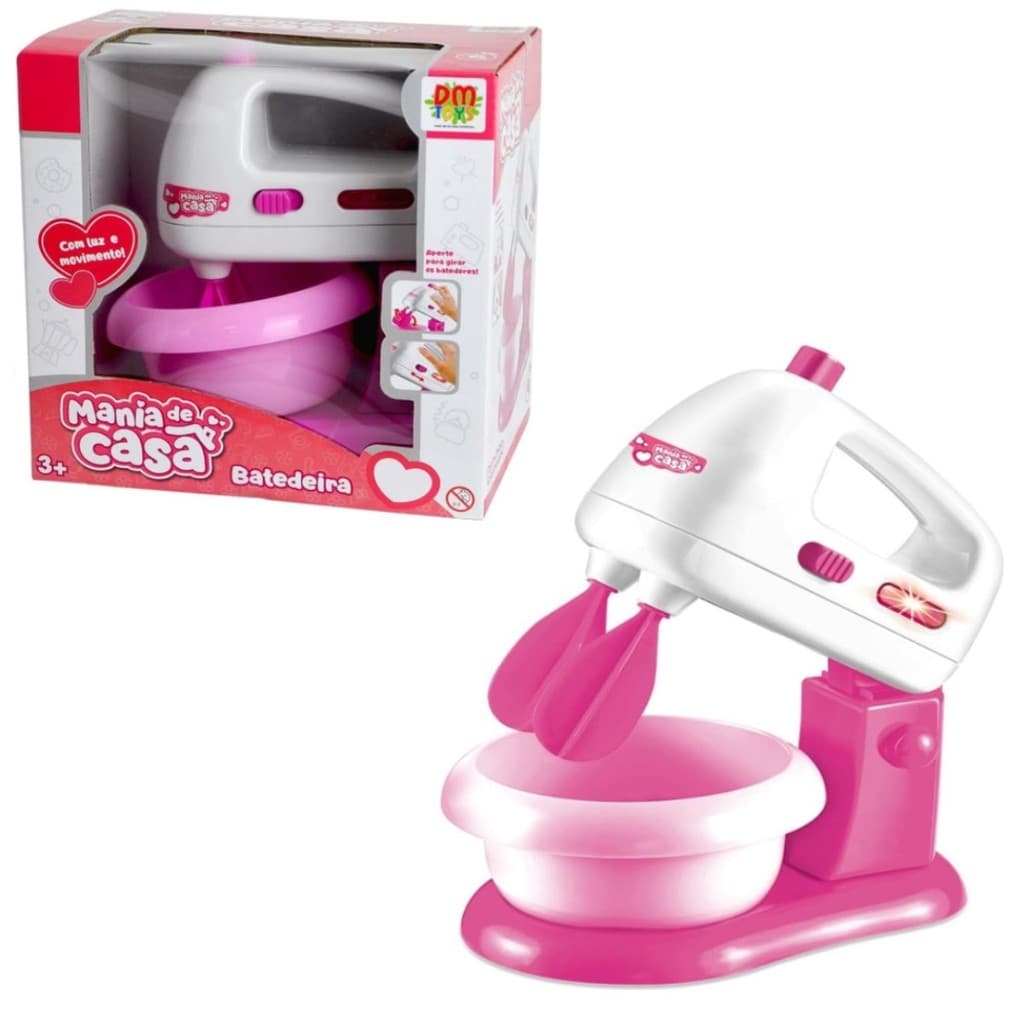 Batedeira Infantil Cozinha Brinquedo Gira De Verdade Com Luz