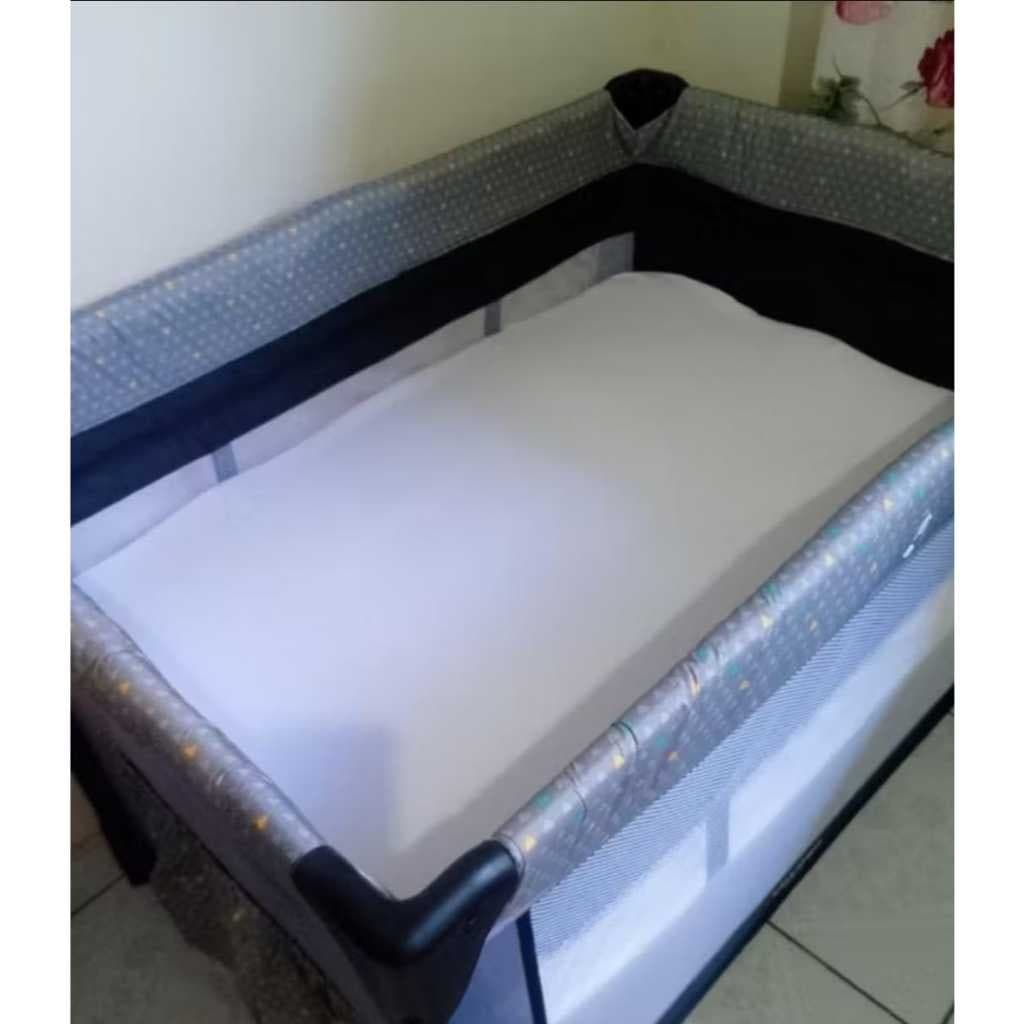 Colchão Para Berço Desmontável Todo Branco Colchao berço Dobravel 1 metro comprimento x70 largura x 5 altura