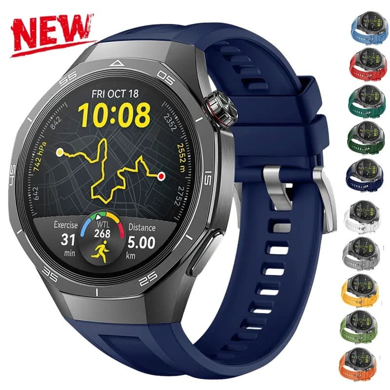 Pulseira de Silicone Oficial Para Huawei Watch GT 5 Pro 46mm 22mm Soft Sport Pulseira de Pulso GT5 Pro Relógio Inteligen