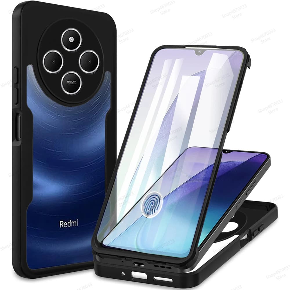 Para Xiaomi Redmi 14C 4G 13C 12C 12 Turbo 3 A1 A2 Plus 10C 10 10A 9C 9A 360 Protetor De Tela De Corpo Inteiro Capa Trans
