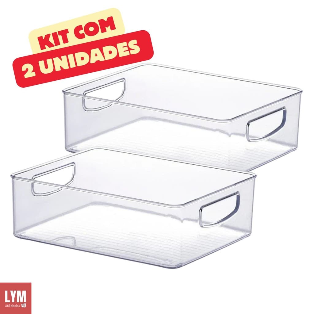 Kit 2 Organizadores para Armário, Cozinha e Geladeira Multiuso e Transparente