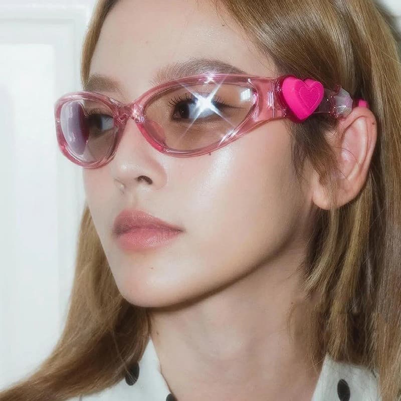 Versão Coreana Do ins Moda Amor Óculos De Sol y2k Geléia Goma Para Meninas Presente De Aniversário