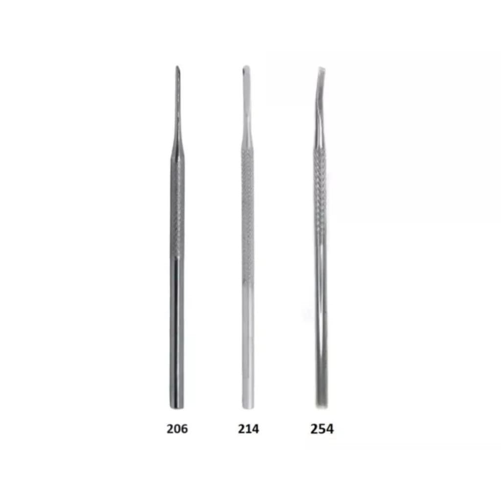 Kit 3 Bisturi Podologia 206 Goiva + 214 Nuclear Largo + 254 Formão - Manicure /Pedicure Unhas