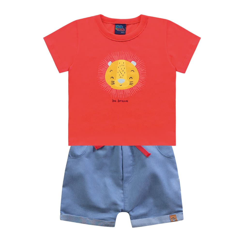 Conjunto Camiseta e Bermuda Bebê Kiko e Kika REF:12667