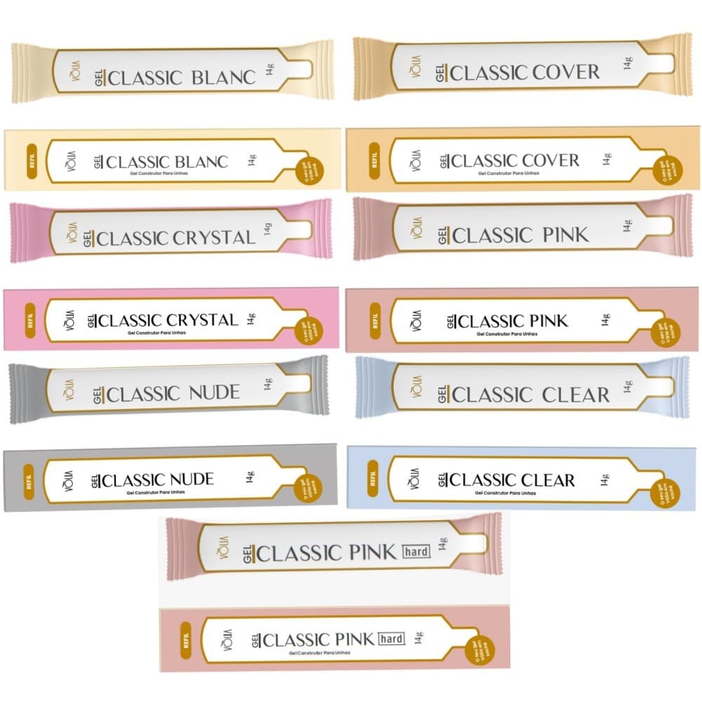 Kit 7 Sache Gel Classic 14g Para Unhas Em Gel Volia