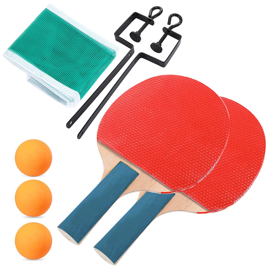 Kit Ping Pong Tênis De Mesa Portátil Completo 6 Peças 2 Raquetes + 3 Bolas + 1 Rede Suporte