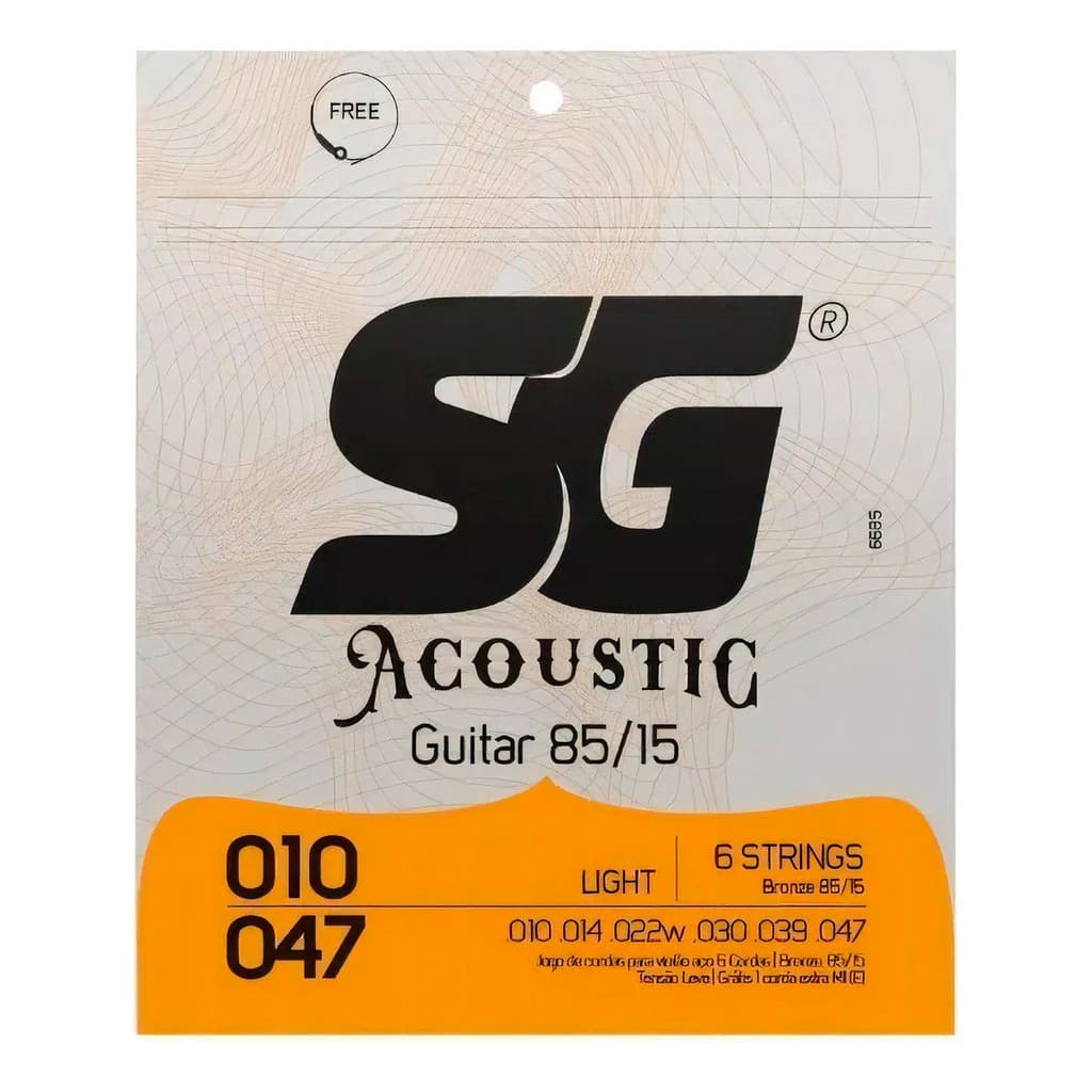 Encordoamento violão aço 010 SG Bronze light jogo corda