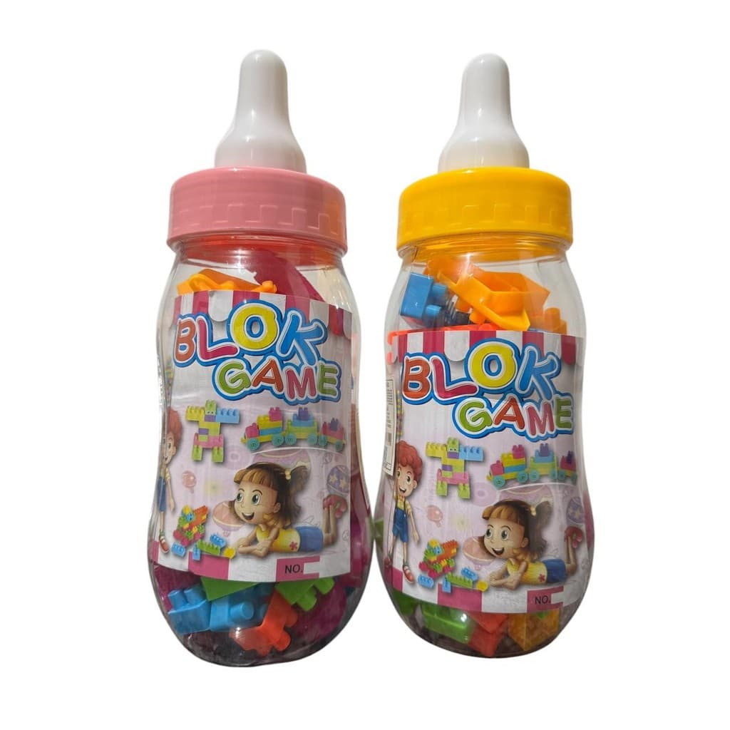 Mamadeira De Brinquedo 28CM Com Bloco De Montar Educativo Infantil56Peças Coloridas Grande Para Bebê