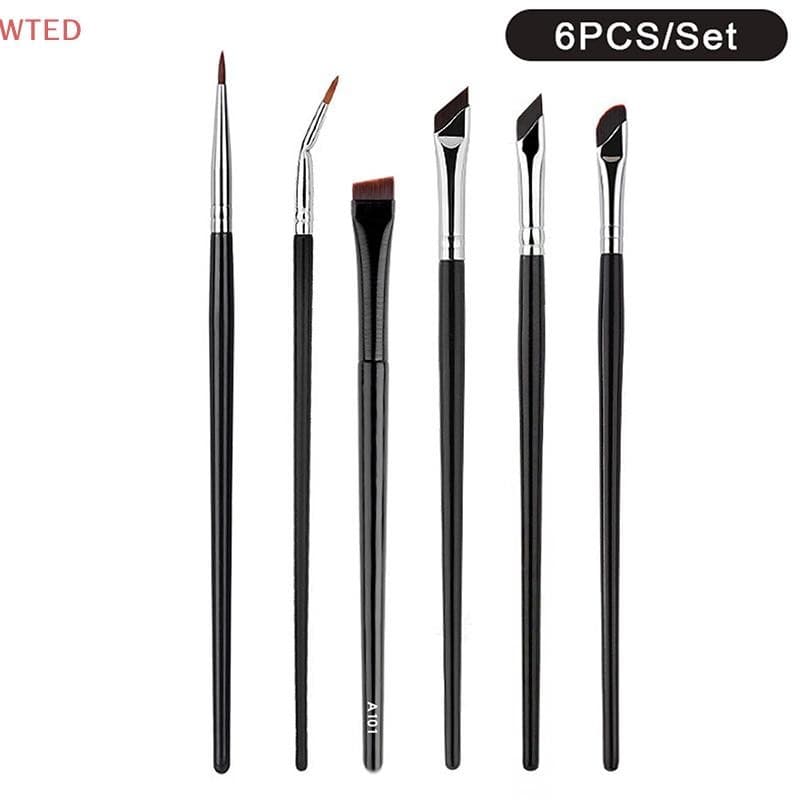 (WTED) 6 Pcs Atualização Lâmina Pincel De Delineador Ultra Fino Ângulo Plano Sobrancelha Sob Os Olhos Colocar Maquiagem