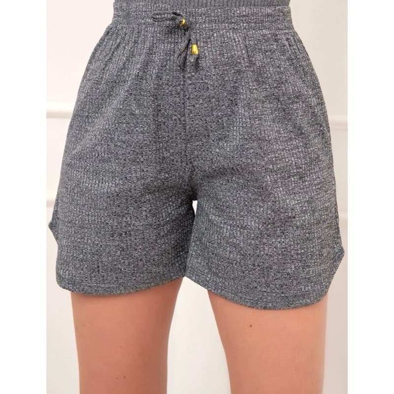 Short Canelado Com Elastano Tecido Mole Super Confortável