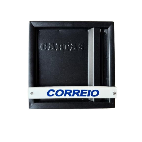 Caixinha De Correio Carteiro Portão Vertical Aço - Preto