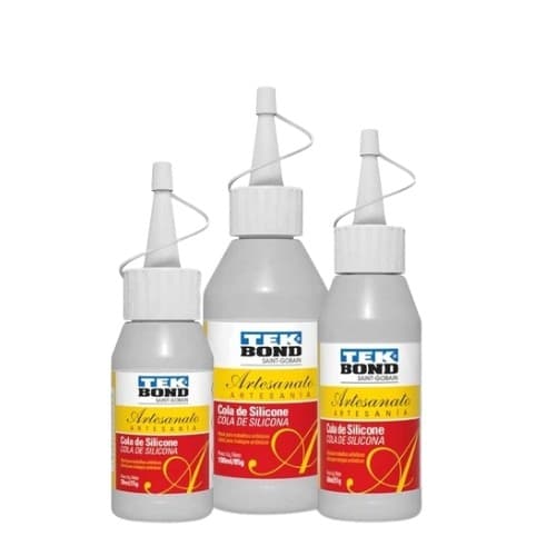 Cola de Silicone Líquida Tekbond 60ml e 100ml | Ideal p/ Artesanato, Macramê, Lembrancinhas e Decoração | Alta Fixação