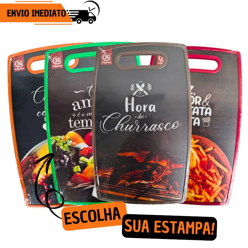 Tabua de Corte Estampada Tabua de Carne Multiuso Resistente Carne Legumes Frutas Vários Modelos
