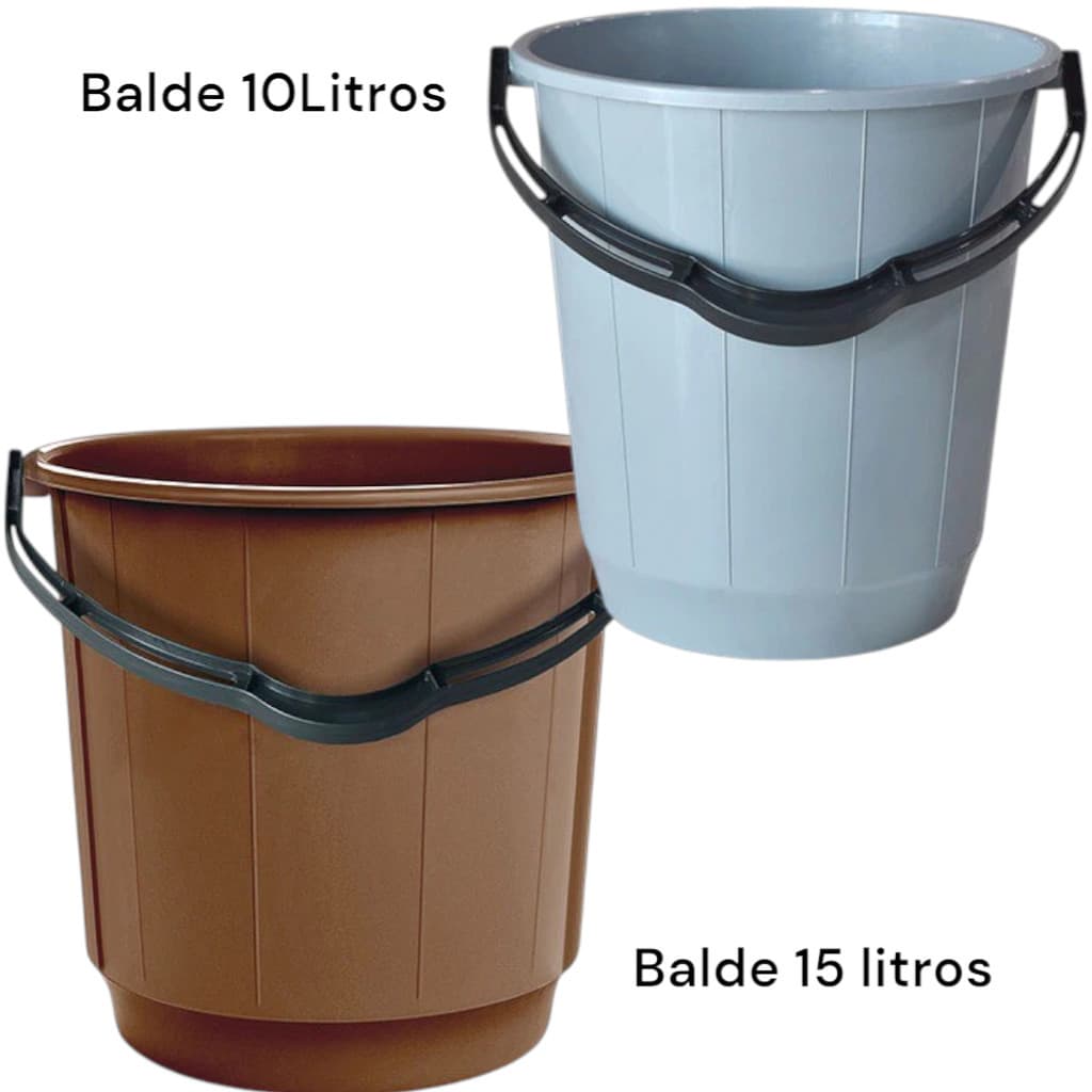 Kit Balde Jogo De Balde 2 peças ( 15 litros+ 10 litros) Balde Lavanderia Quintal