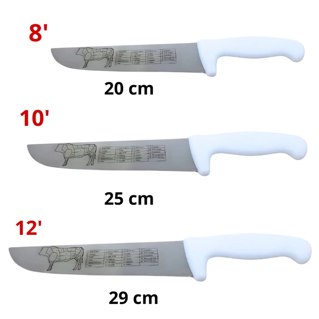 Faca Profissional Inox para Açougue para Cozinha Churrascaria Cortar Carne