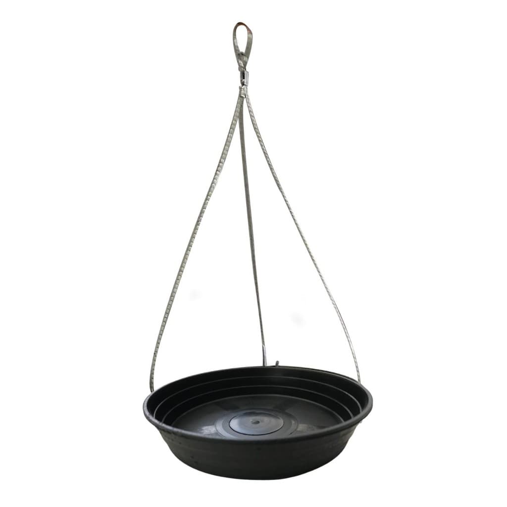 Suporte P/ Pendurar Vaso E Planta Suspenso Parede e Teto - Prato De Plástico 17 cm + Cabo de Aço de Pendurar Vaso 40cm