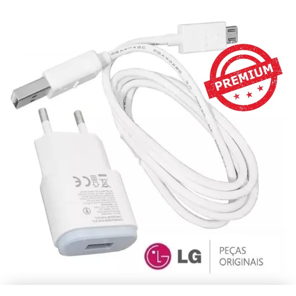 Carregador LG Turbo Original LG k40s K22 K8 K4 K10 K10 2017 K11 K12 Q6 + Plus LG prime