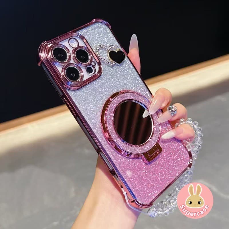 Capa De Telefone Com Suporte De Espelho De Luxo Para Moto G86 G84 G72 G60 G60S G56 G54 G52 G40 Fusion G30 G24 G20 G10 Ed