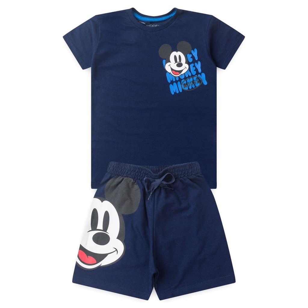 Conjunto Infantil Masculino Bermuda e Camiseta Mickey Azul Royal