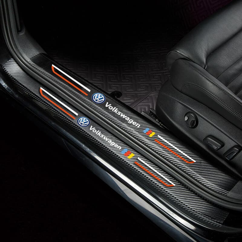 Protetor De Soleira De Porta De Carro , Adesivo Anti-Arranhões Para-Choque Traseiro Do-Malas VW Volkswagen Golf Polo Pas