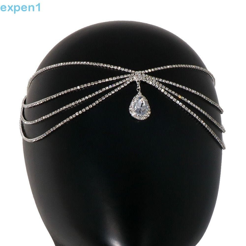 EXPEN Corrente De Testa , Cabeça De Strass Com Gota De Água Boêmia , Joias Para , Faixa Boho