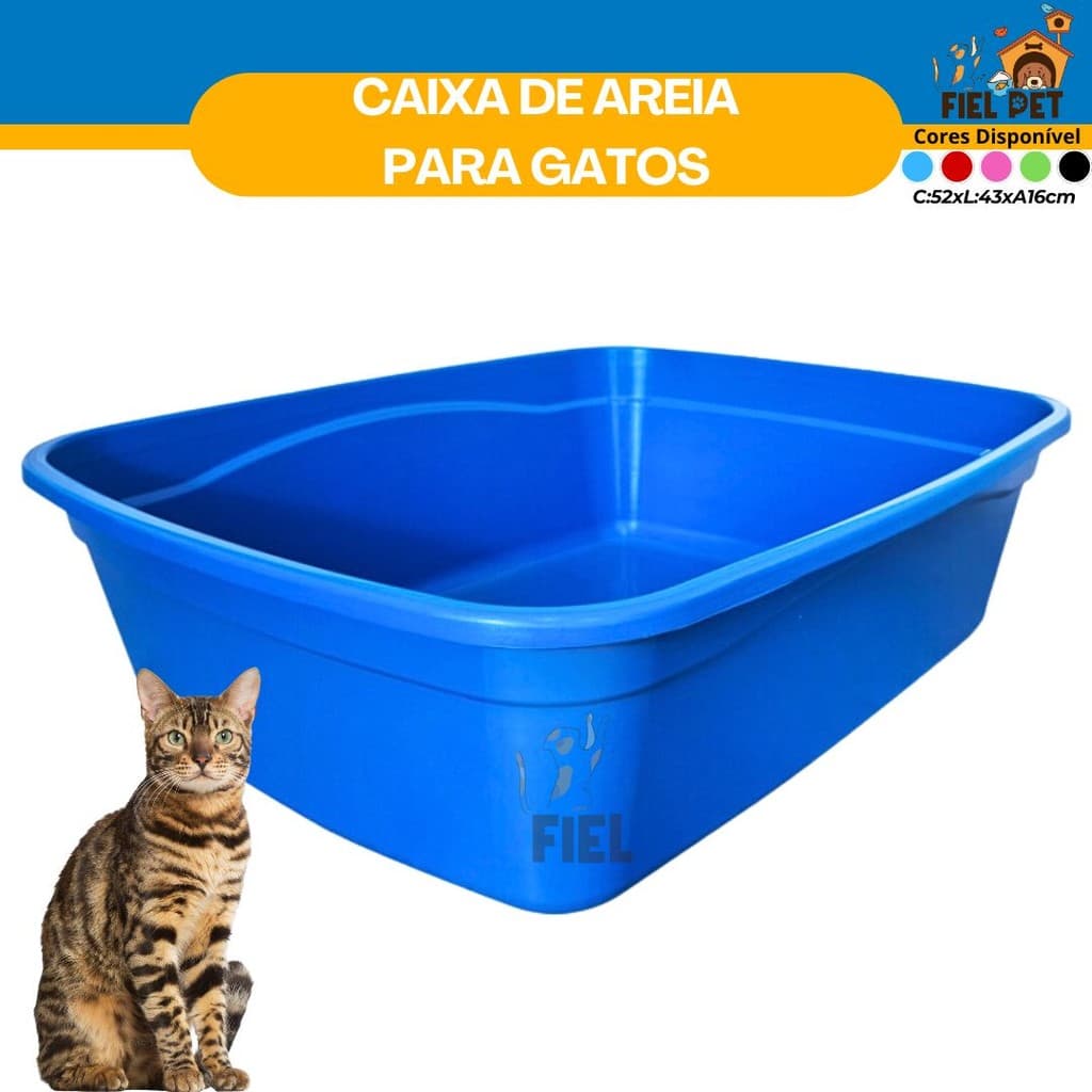 Caixa de Areia Gatos Gigante Bandeja Alta Higiênica para Areia Pra Gato BrinqPet