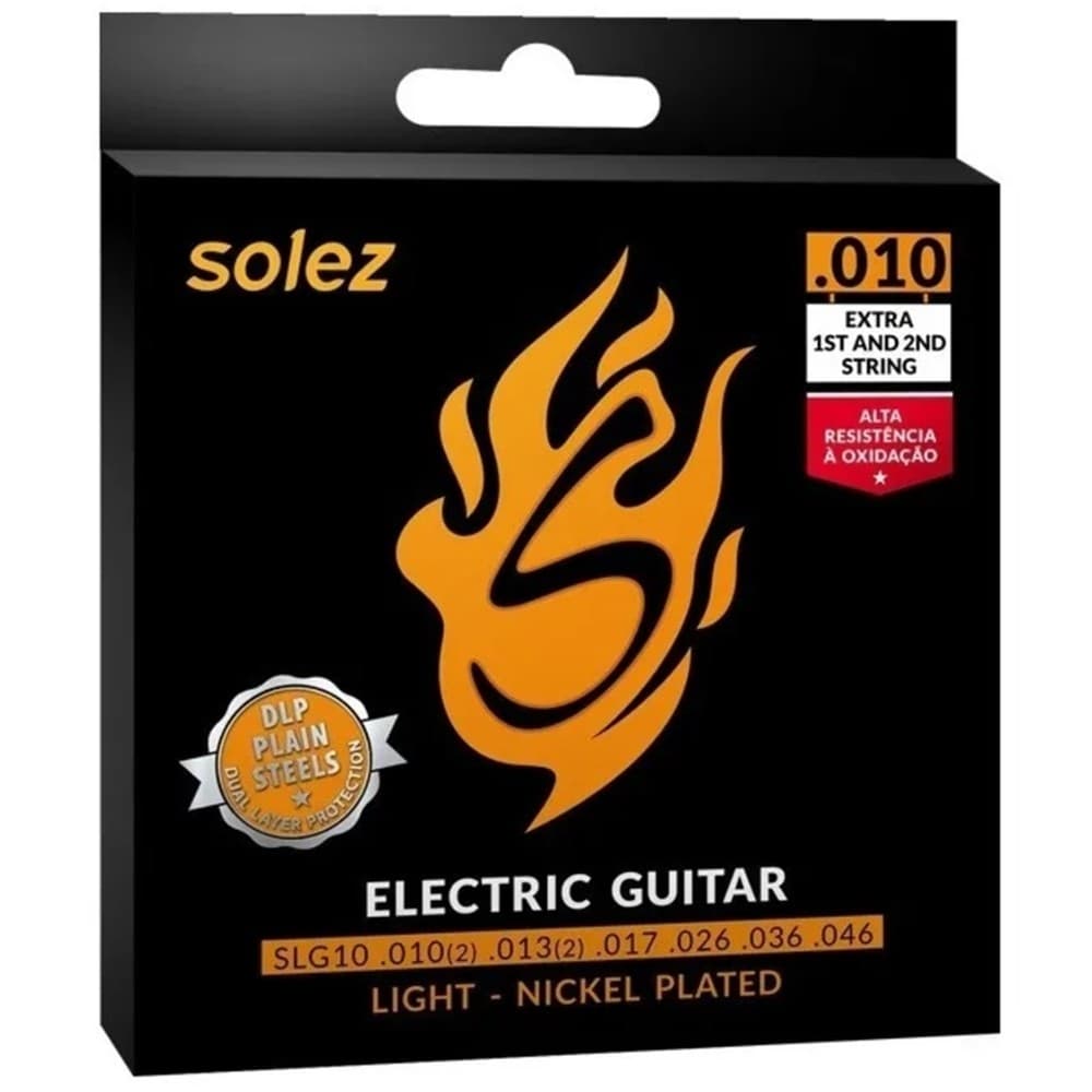 KIT ENCORDOAMENTO GUITARRA SOLEZ SLG10 DLP 0.010 - 4 UNIDADES