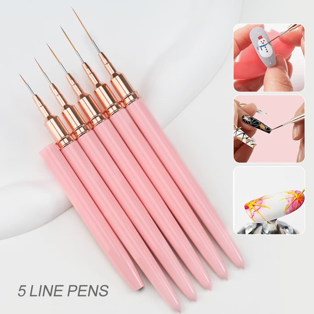 3/5 Pincéis 7/9/11/15/25mm De Arte De Unhas UV Para Pintura Em Gel Pincel Manicure (S014)