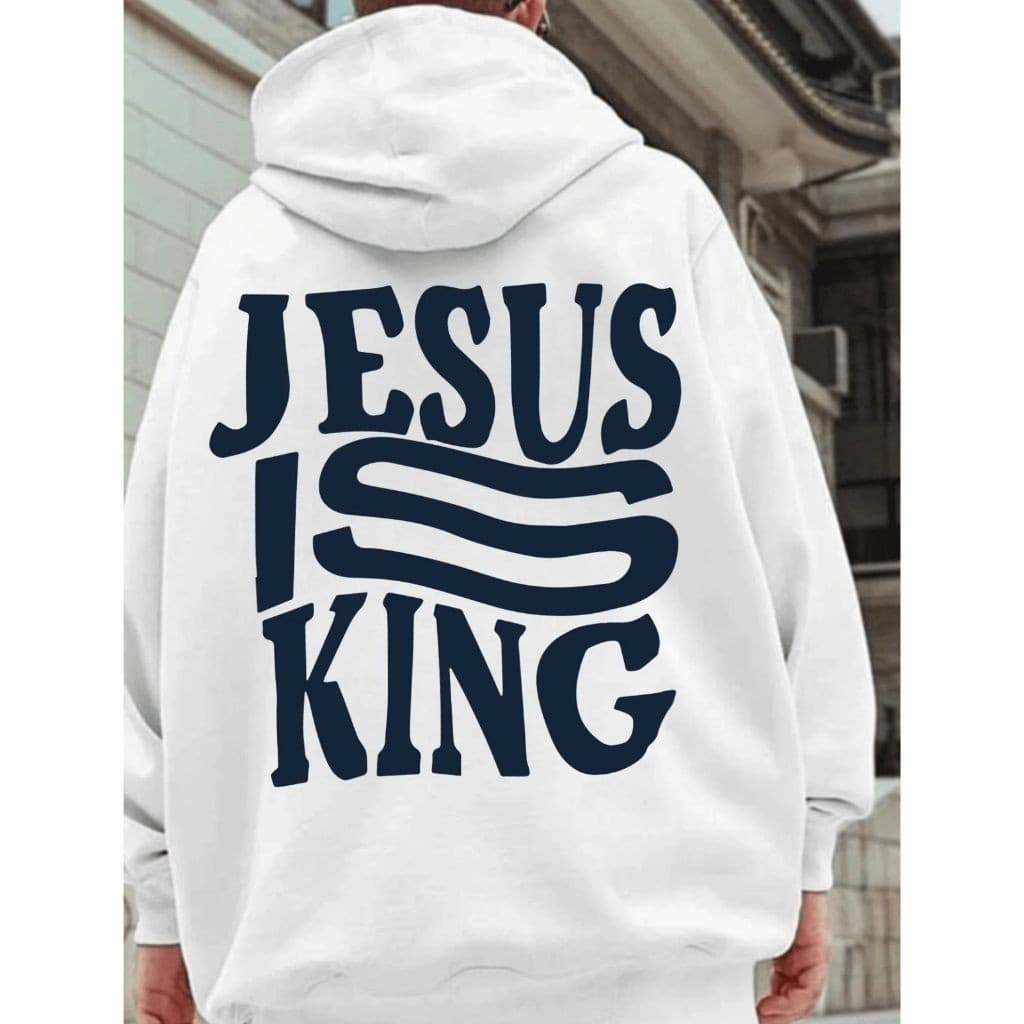 Moletom Canguru Jesus Is King (COSTAS) Com Capuz E Bolso Casaco Feminino Masculino Flanelado Unissex Inverno Frio Blusa