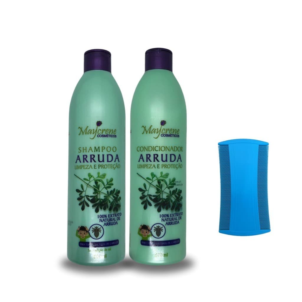 Kit Arruda 3 Itens Elimina Piolho em Crianças - Shampoo + Condicionador + Pente Fino