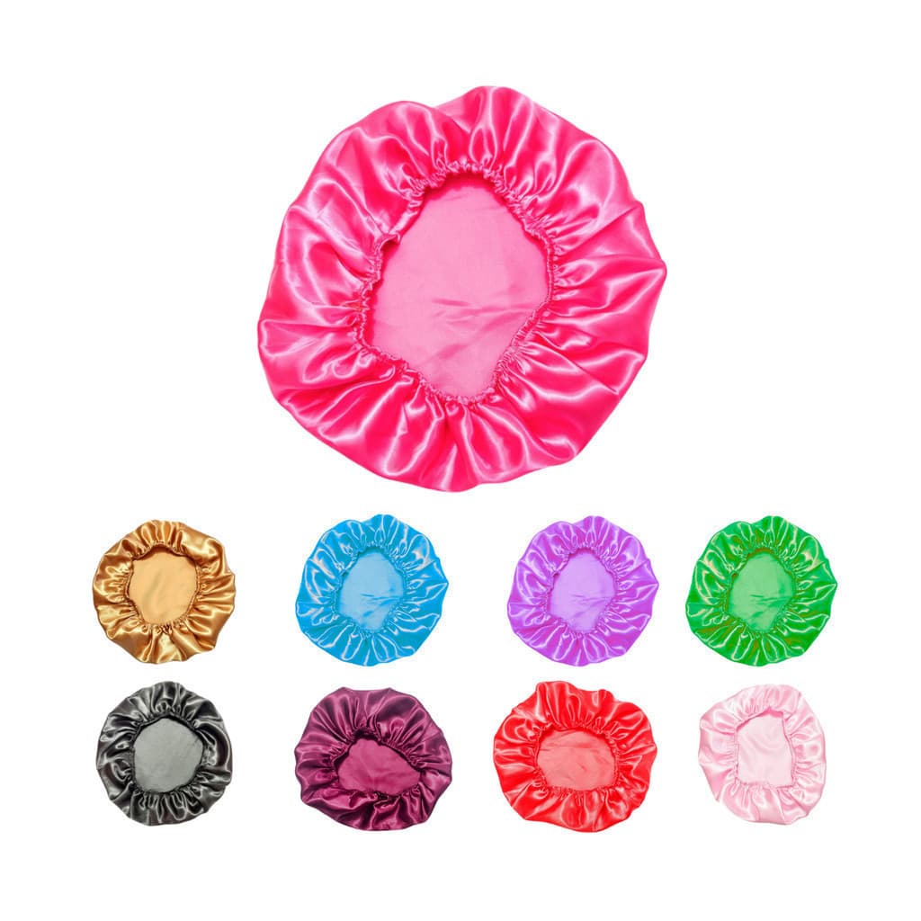 Kit 30 Toucas de Cetim Anti Frizz Com Elástico Multicores Maleavel Para Cabelo