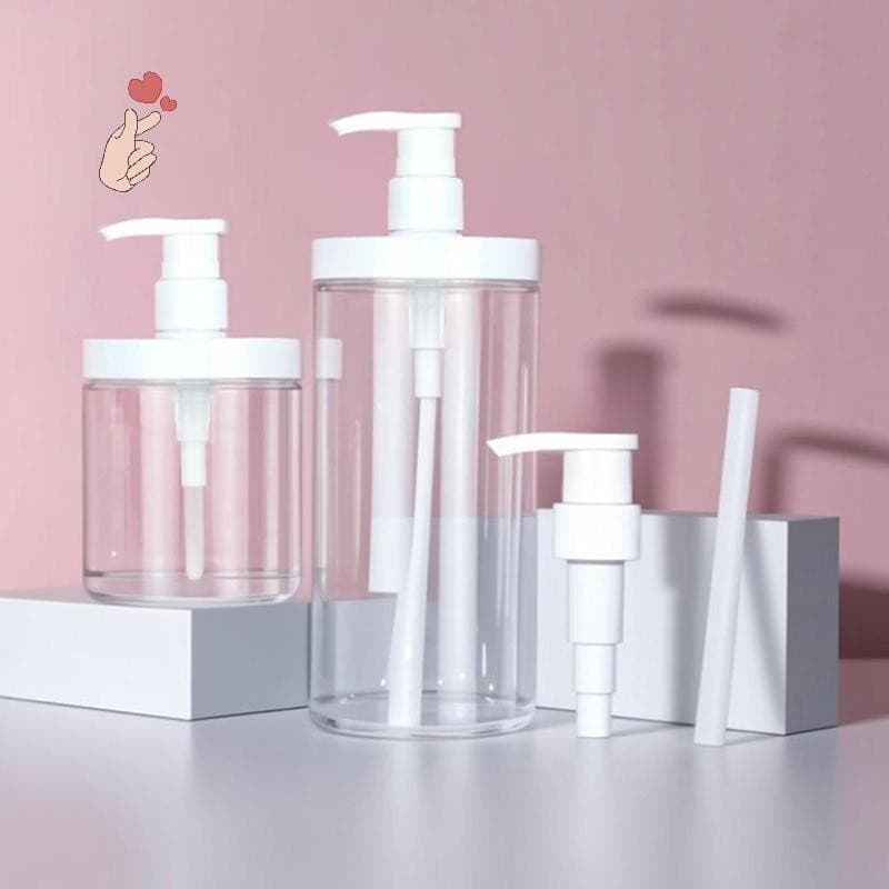 [PEBR] Frasco De Gel De Banho Transparente De Boca Larga , Recipiente Líquido , Dispensador De Sabão , Shampoo , Loção ,