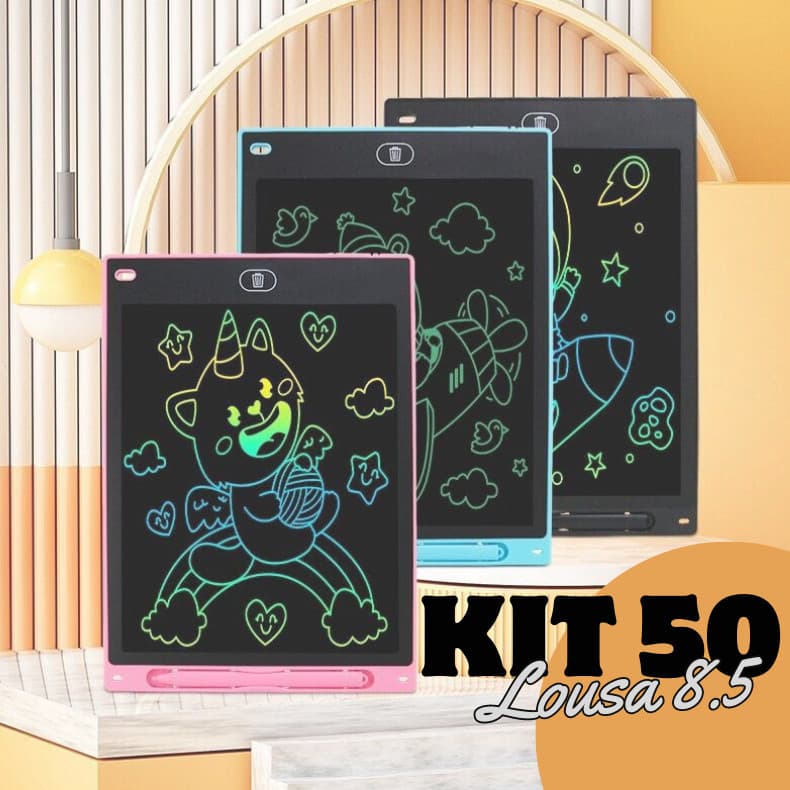 50 Unidades De Lousa Mágica Infantil Desenhar Tablet Tela LCD 8.5 Polegadas